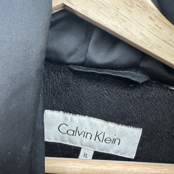 Calvin Klein Womens Black Puffer Jacket Size XL 60% Duck Down Hoodless Coat - Picture 4 of 9